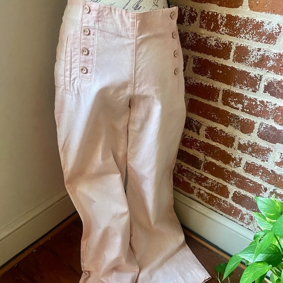 avocado dyed high rise, wide leg trousers - Picture 2 of 8